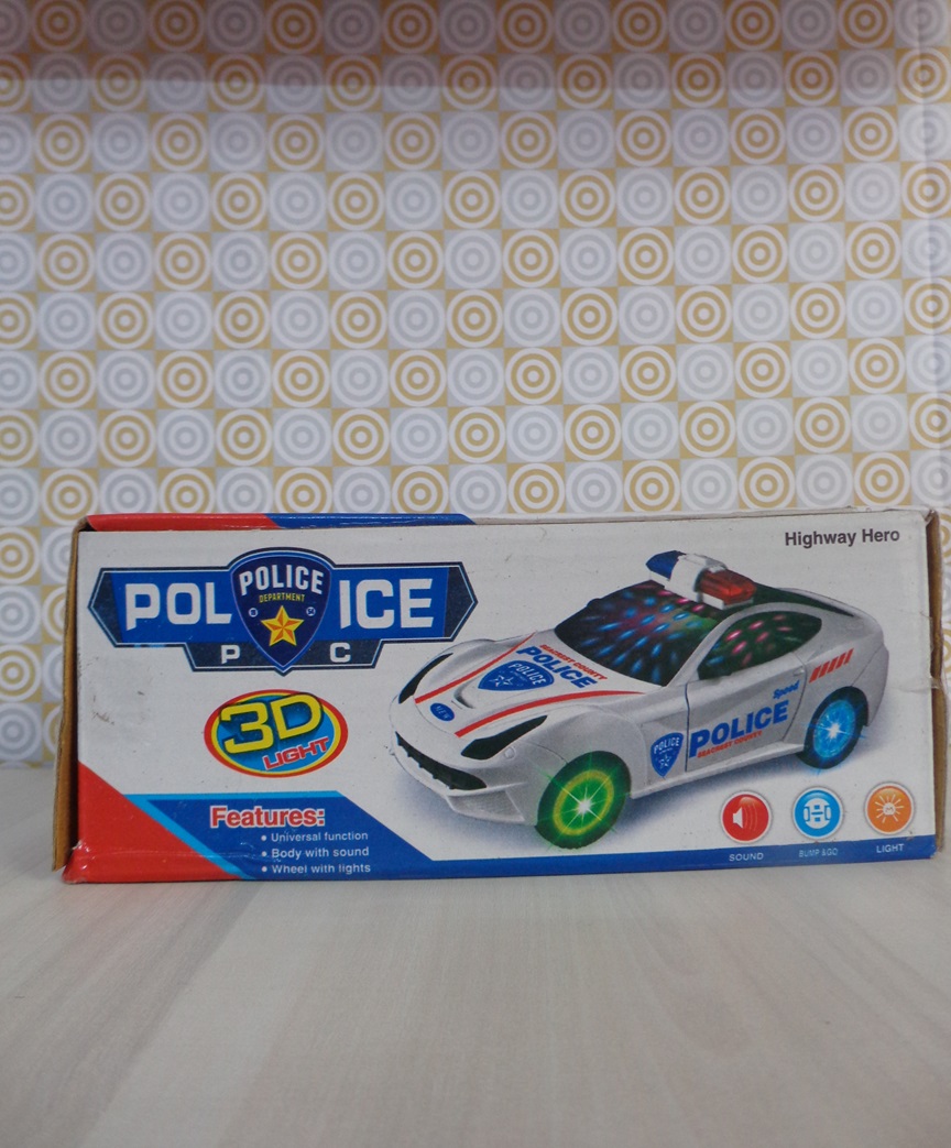 Golmmol Jiama Police Car Flashing Lights in The Wheels and Realistic Sounds with Sirens
